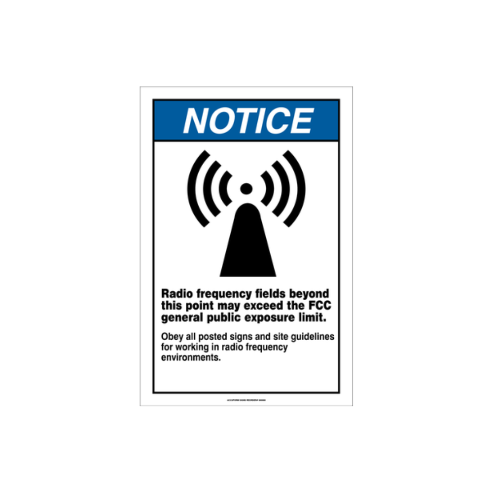 Accuform Radio Frequency Fields Notice Sign - Notice Blue from GME Supply